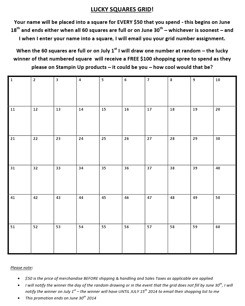 Fundraising Squares Template