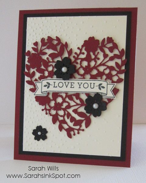 The Stampin' Bunny: Valentine Stampin' Up! True Love Paper Floral Heart Dies  Card