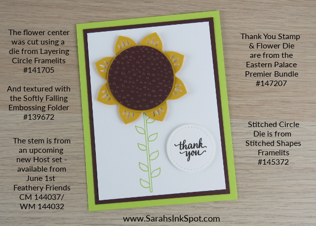 Stampin-Up-Eastern-Medallions-Thinlits-Sunflower-Thank-You-Card-Idea-Sarah-Wills-Sarahsinkspot-Stampinup-Info-Bundle