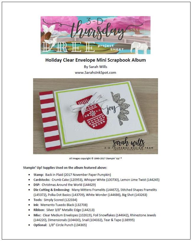 Stampin-Up-3D-Thursday-Project-Sheet-Clear-Envelope-Mini-Scrapbook-Mittens-Tutorial-Snowflake-Idea-Sarah-Wills-Sarahsinkspot-Stampinup-ProjectSheetCover