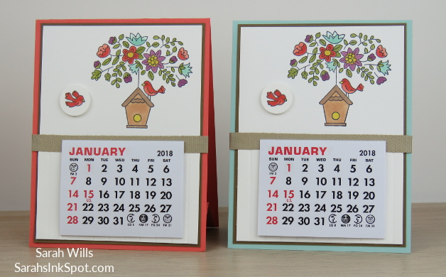 Stampin-Up-Calendar-Easel-Card-Holder-Vippies-Flying-Home-Bird-House-Nest-Tree-Table-Blends-Occasions-Catalog-Idea-Sarah-Wills-Sarahsinkspot-Stampinup-Both-Front