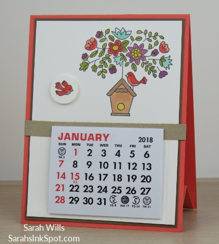 Stampin-Up-Calendar-Easel-Card-Holder-Vippies-Flying-Home-Bird-House-Nest-Tree-Table-Blends-Occasions-Catalog-Idea-Sarah-Wills-Sarahsinkspot-Stampinup-Calypso-Coral