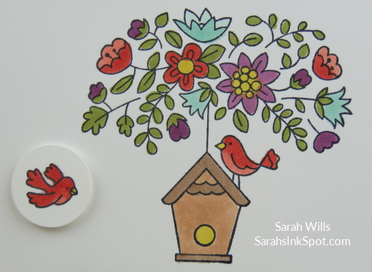 Stampin-Up-Calendar-Easel-Card-Holder-Vippies-Flying-Home-Bird-House-Nest-Tree-Table-Occasions-Catalog-Idea-Sarah-Wills-Sarahsinkspot-Stampinup-Blends-Watercolor- Coloring