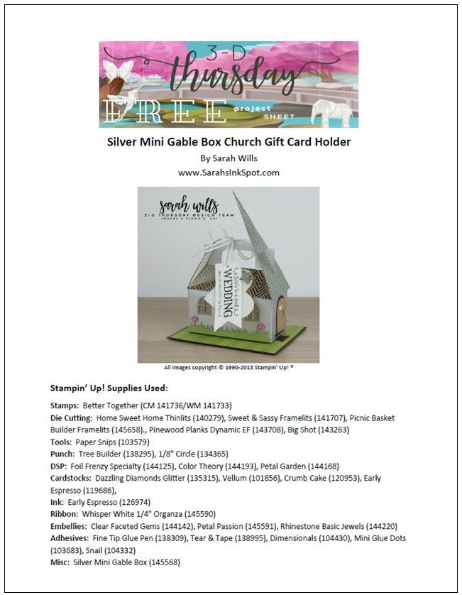 Stampin-Up-3D-Thursday-Blog-Hop-Occasions-2018-Silver-Mini-Gable-Box-Boxes-Home-Sweet-Home-Church-Wedding-Gift-Card-Idea-Sarah-Wills-Sarahsinkspot-Stampinup-Project-Sheet-Cover