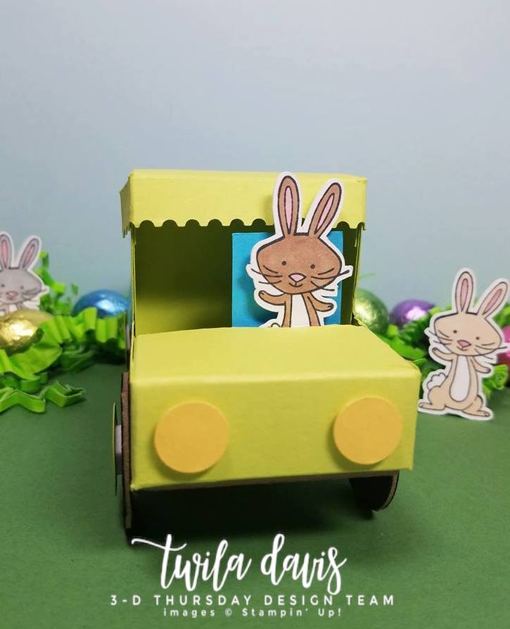 Stampin-Up-3D-Thursday-We-Must-Celebrate-Easter-Bunny-Rabbit-Egg-Truck-Idea-Sarah-Wills-Sarahsinkspot-Stampinup-Front