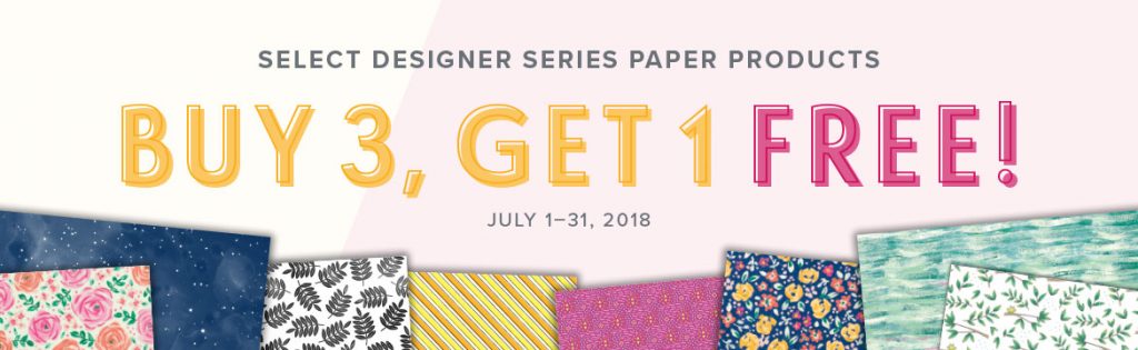 Stampin-Up-July-2018-Buy-3-Get-1-Free-DSP-Designer-Series-Paper-Sale-Special-Promotion-Sarah-Wills-Sarahsinkspot-Stampinup-Banner