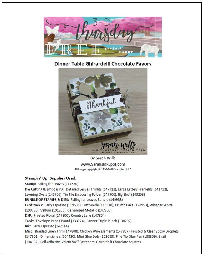 Stampin-Up-3D-Thursday-Envelobox-Ghirardelli-Thanksgiving-Dinner-Table-Favor-Envelope-Punch-Board-Falling-For-Leaves-Bundle-Frosted-Floral-Idea-Sarah-Wills-Sarahsinkspot-Stampinup-Cover