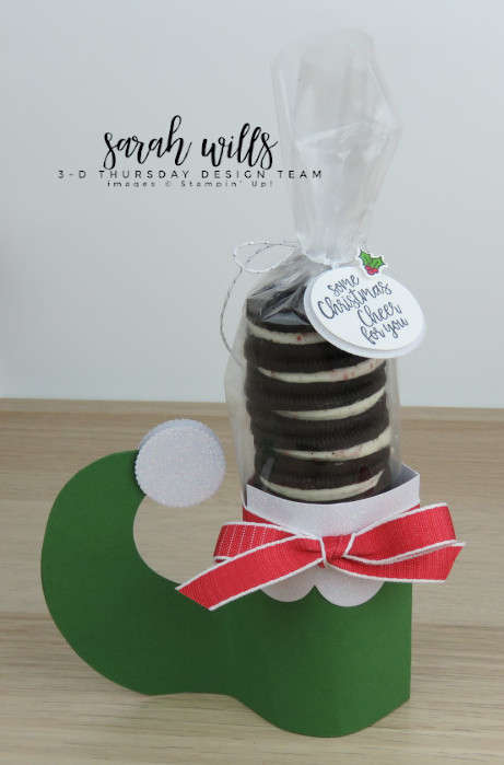 Stampin-Up-3D-Thursday-Elf-Shoe-Treat-Holder-Cookies-Oreo-Christmas-Holiday-Santa-Tutorial-Idea-Sarah-Wills-Sarahsinkspot-Stampinup-1