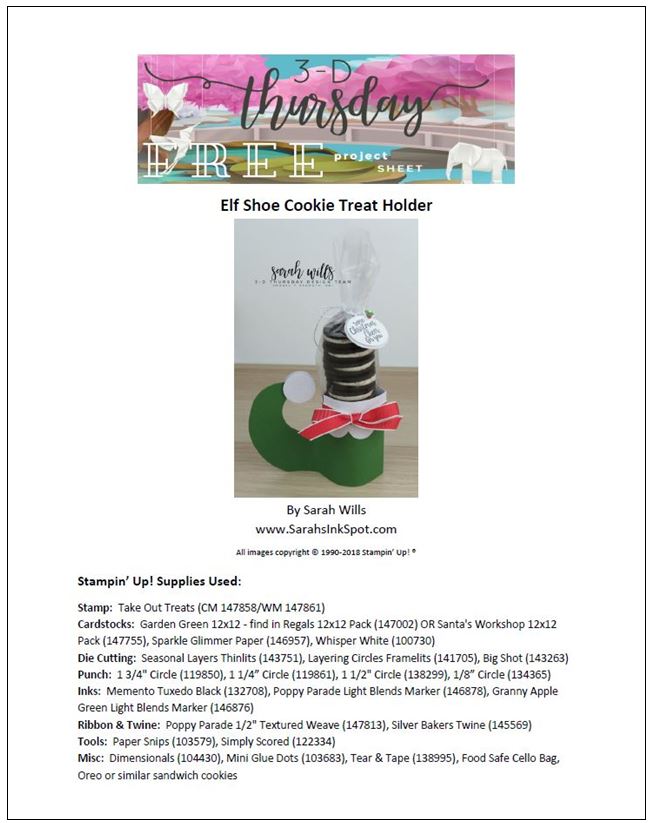 Stampin-Up-3D-Thursday-Elf-Shoe-Treat-Holder-Cookies-Oreo-Christmas-Holiday-Santa-Tutorial-Idea-Sarah-Wills-Sarahsinkspot-Stampinup-Cover