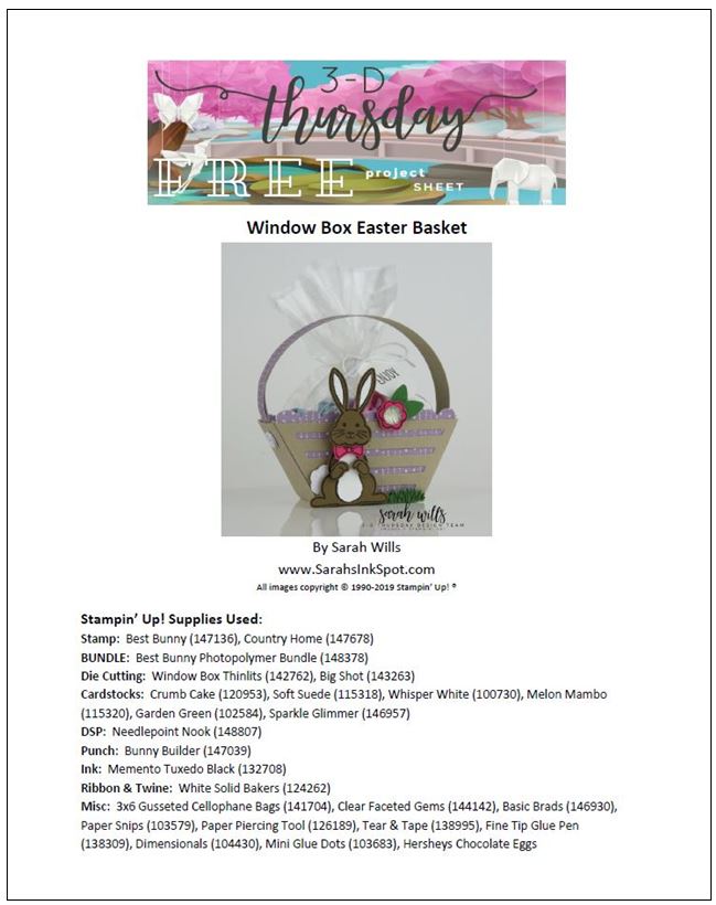 Stampin-Up-3D-Thursday-Easter-Bunny-Basket-Best-Bunny-Builder-Punch-Window-Box-Idea-Sarah-Wills-Sarahsinkspot-Stampinup-Cover