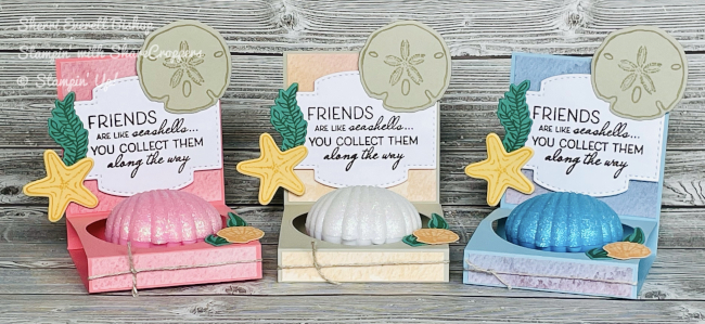 3-D Stampin Up Lip Balm Holder Seashell Starfish Summer Beach