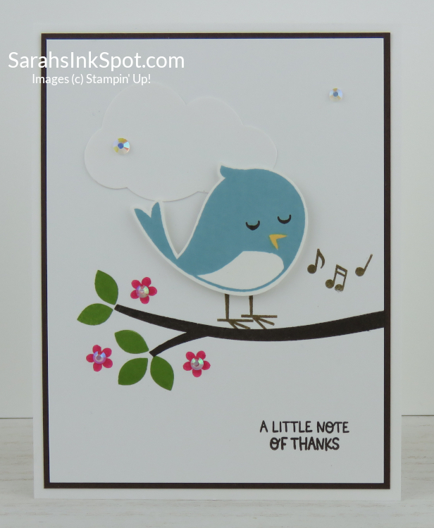 Stampin' Up! Sweet Songbirds Bluebird Thank You Card