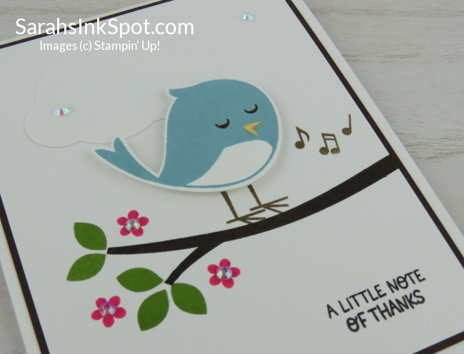 Stampin' Up! Sweet Songbirds Bluebird Thank You Card