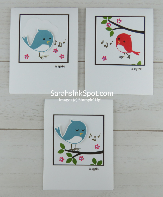 Stampin' Up! Sweet Songbirds Thank You Cards