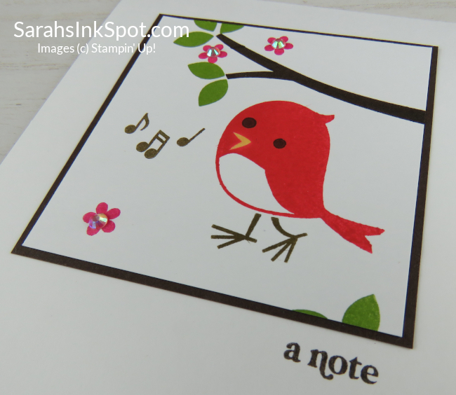 Stampin' Up! Sweet Songbirds Red Cardinal Thank You Card