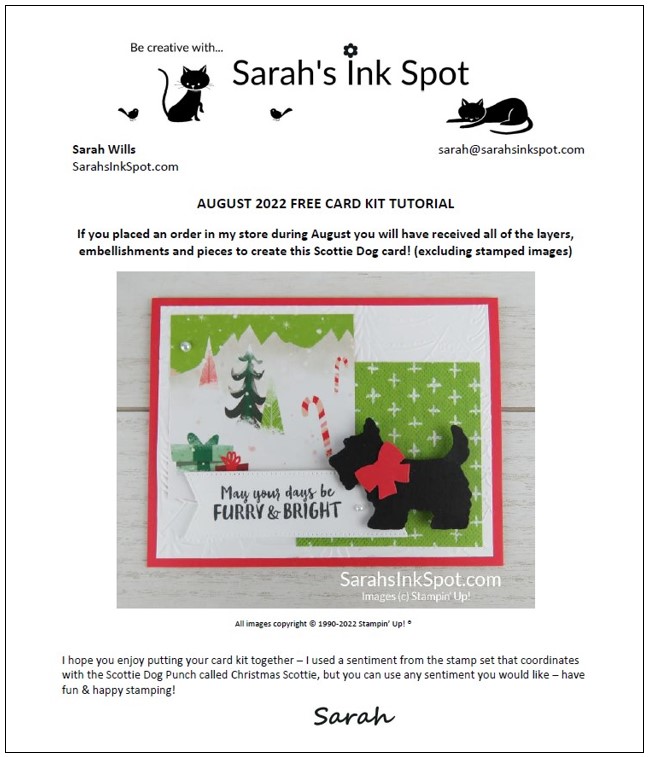 Stampin' Up! Christmas Scottie Dog Punch Holiday Card