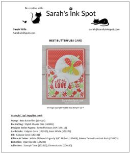 Stampin' Up! Butterfly Kisses Thank You Card