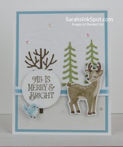 Stampin' Up! Snow Scene Deer Holiday Christmas Card