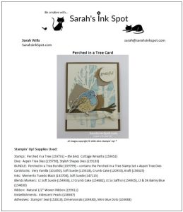 Stampin' Up! Perched in a Tree Aspen Grove Grateful Thankful Card