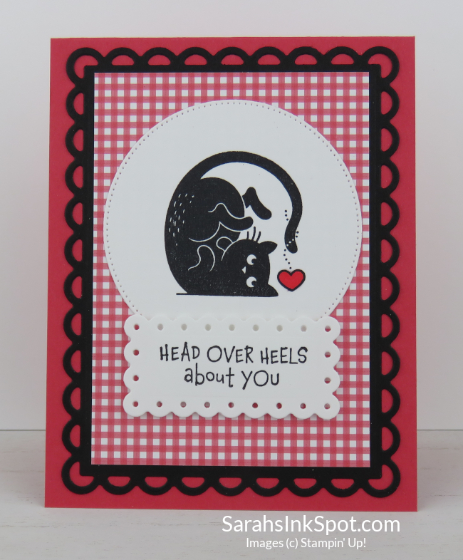 Stampin' Up! Love Cats Clean Simple CAS Valentines Day Card