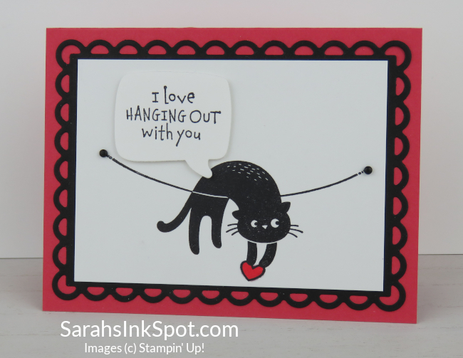Stampin' Up! Love Cats Clean Simple CAS Valentines Day Card