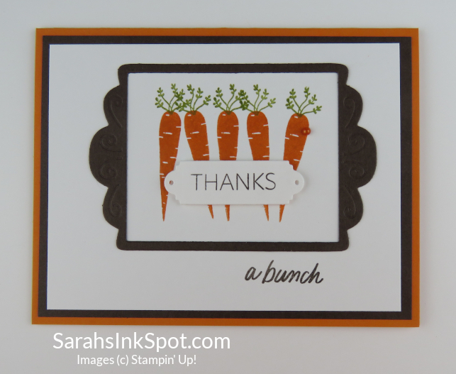 Stampin' Up! Sale-a-bration Thanks a Bunch Carrot Customer Thank You Card