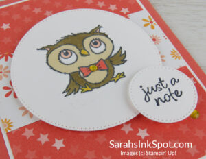 Stampin' Up! Adorable Owls Dandy Designs Thank You Note Card
