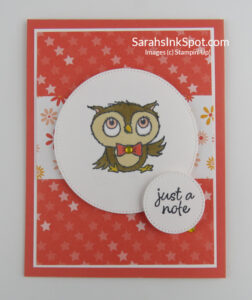 Stampin' Up! Adorable Owls Dandy Designs Thank You Note Card