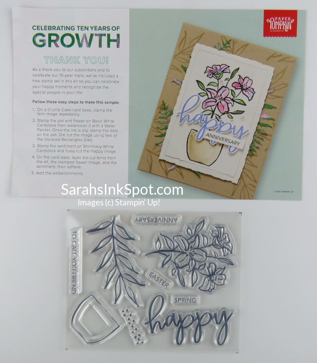 Stampin’ Up! March Paper Pumpkin Kit Ten Years Of Growth! Sarahs