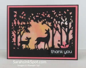 Stampin' Up! Deer Grove Sunset Silhouette Thank You Card