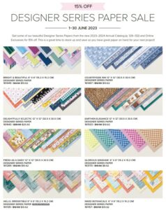 Stampin' Up! Designer Series Paper Sale DSP June 2023