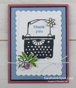 Stampin' Up! Just My Type Typewriter Thank You Card