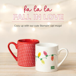 Stampin' Up! Branded Merchandise Logo Falalala Mug Duo Holiday LIghts