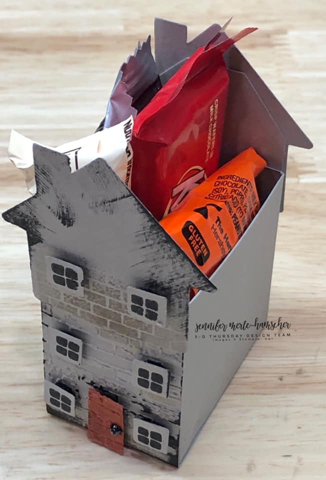 Stampin' Up! 3D Spooky Haunted House Humble Home Halloween Treat Box