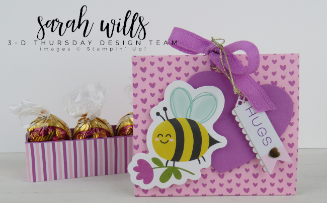 Stampin' Up! 3D Thursday Cute As Can Bee Valentine Lindt Truffle Treat Gift Box