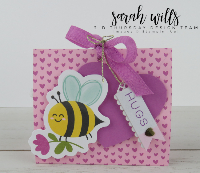 Stampin' Up! 3D Thursday Cute As Can Bee Valentine Lindt Truffle Treat Gift Box