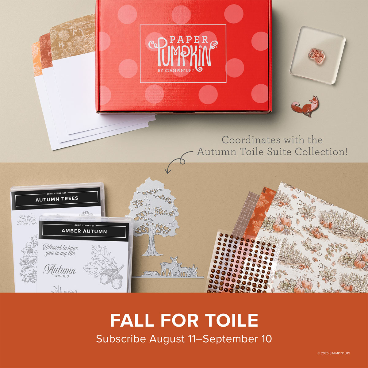 Paper Pumpkin September 2025 Inked Fall For Toile Monthly Card Kit