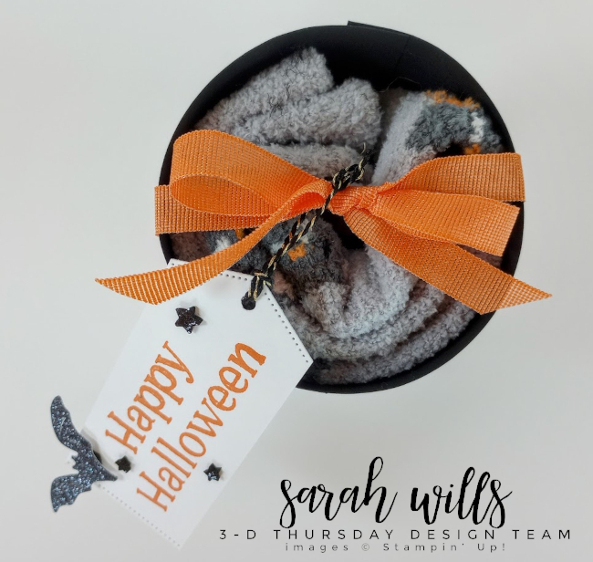 Stampin' Up! Halloween Fuzzy Furry Socks Tube Holder Treat Gift Packaging