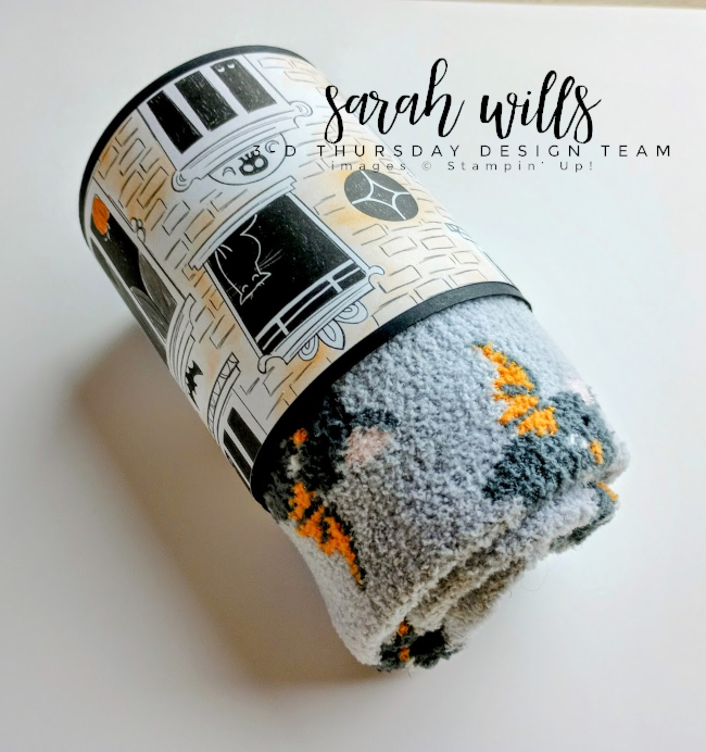 Stampin' Up! Halloween Fuzzy Furry Socks Tube Holder Treat Gift Packaging