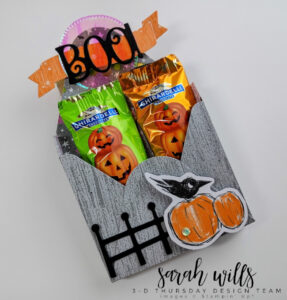 Stampin' Up! 3D Thursday Halloween Chocolate Ghiradelli Jack O' Lantern Treat Envelope Package