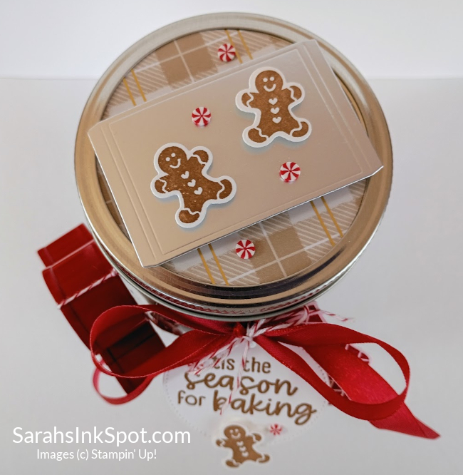 Stampin' Up! 3D Holiday Cookie Mix in a Mason Jar Christmas Gift Friend Neighbor Host Hostess