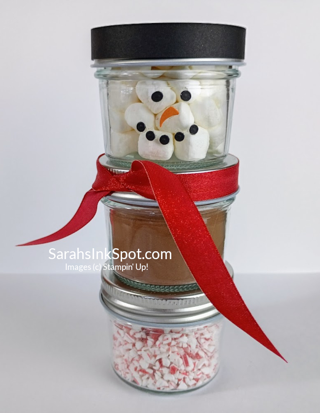 Stampin' Up! 3D Holiday Stacked Cocoa Snowman Christmas Treat Gift Friend Neighbor Host Hostess