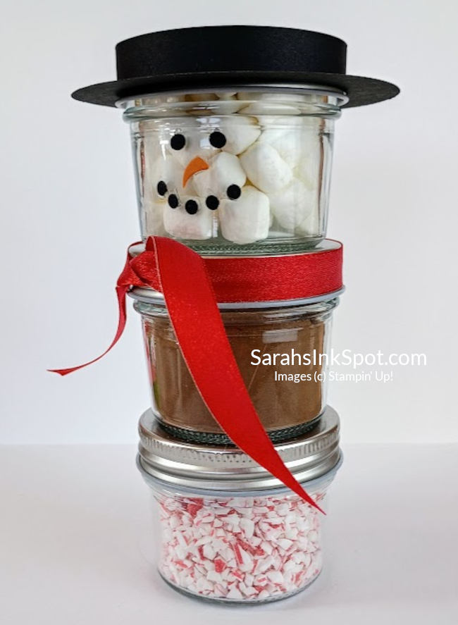 Stampin' Up! 3D Holiday Stacked Cocoa Snowman Christmas Treat Gift Friend Neighbor Host Hostess