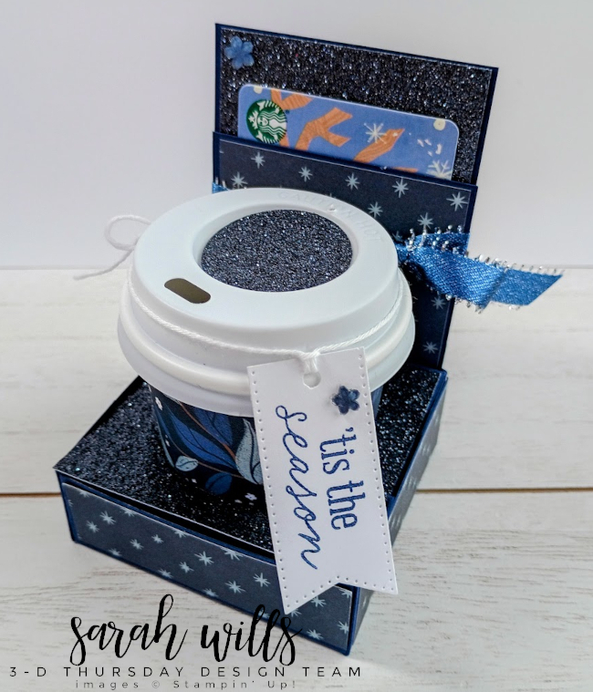 Stampin' Up! 3D Thursday Christmas Holiday Coffee Cup Gift Card Holder with Lindt Truffles