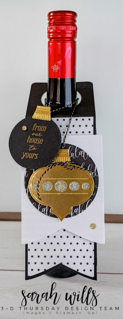 Stampin' Up! 3D Thursday Christmas Holiday Wine Bottle Topper