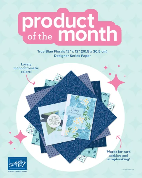 Stampin' Up! Product Of The Month True Blue Florals DSP December 2025