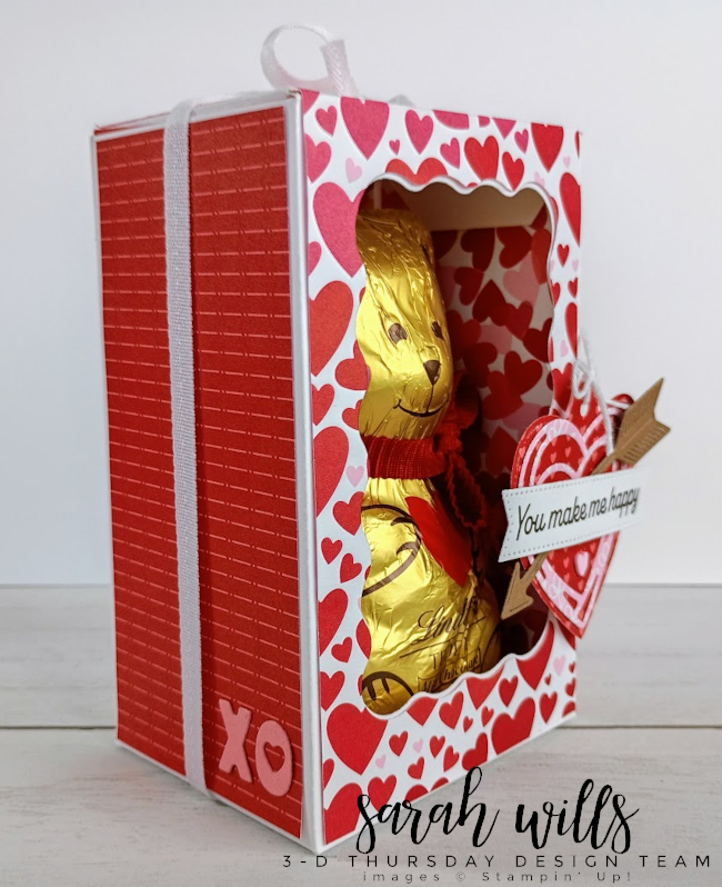 Stampin' Up! 3D Thursday Valentine Lindt Chocolate Teddy Gift Box