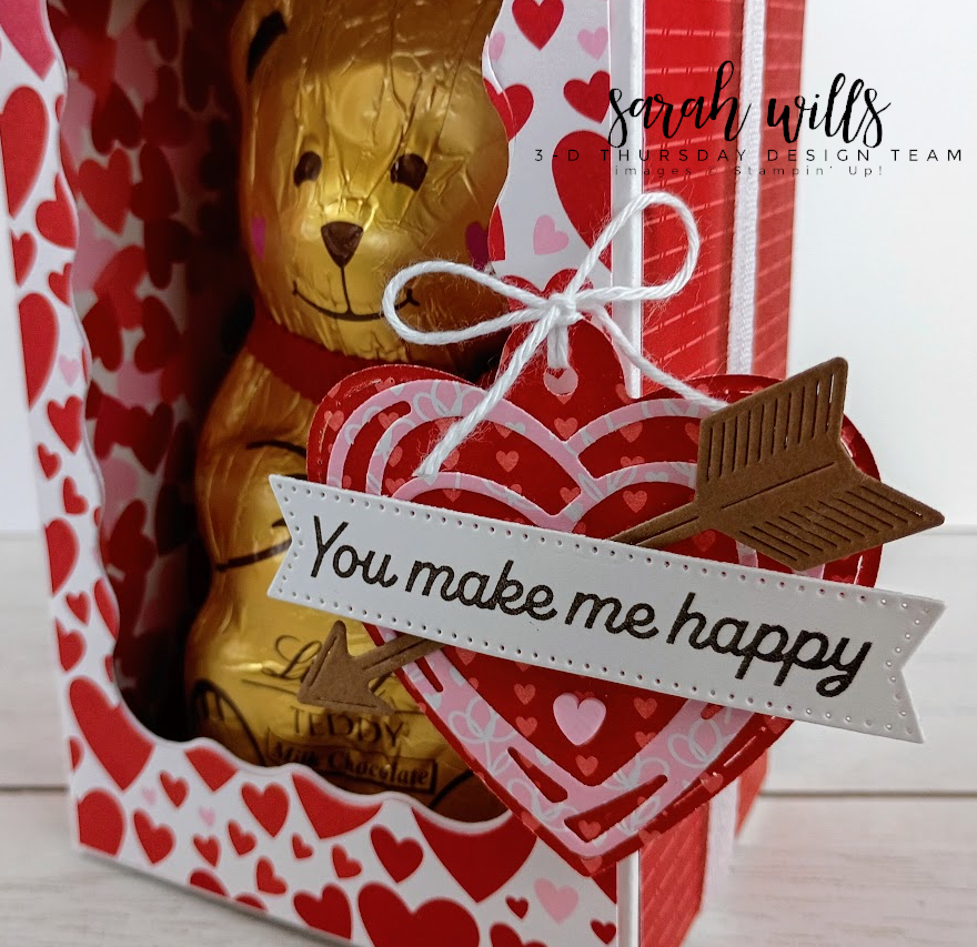 Stampin' Up! 3D Thursday Valentine Lindt Chocolate Teddy Gift Box