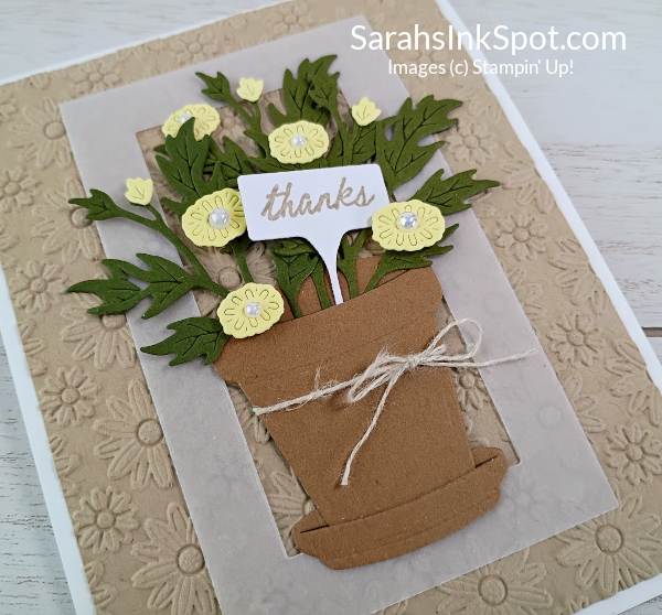 Stampin' Up! Help Me Grow Bundle Lazy Daisy 3D Thank You Card