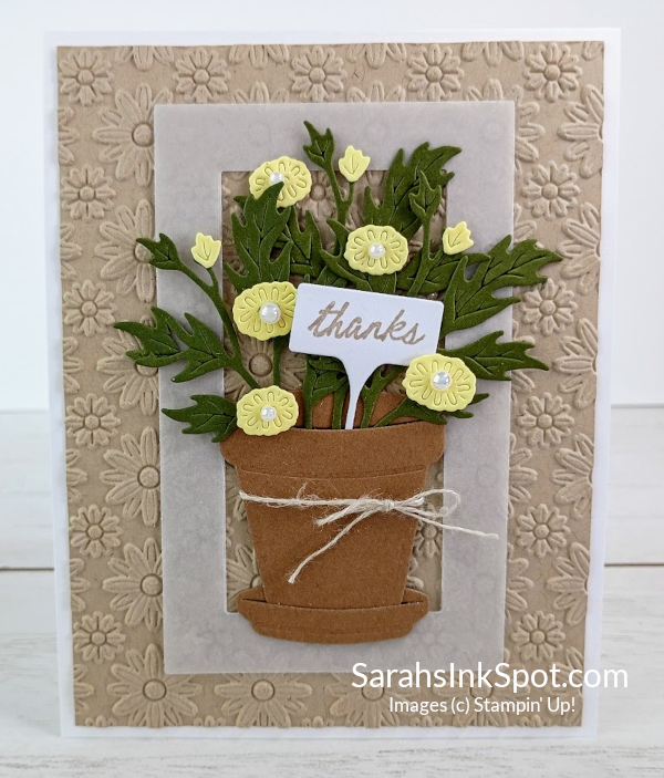 Stampin' Up! Help Me Grow Bundle Lazy Daisy 3D Thank You Card